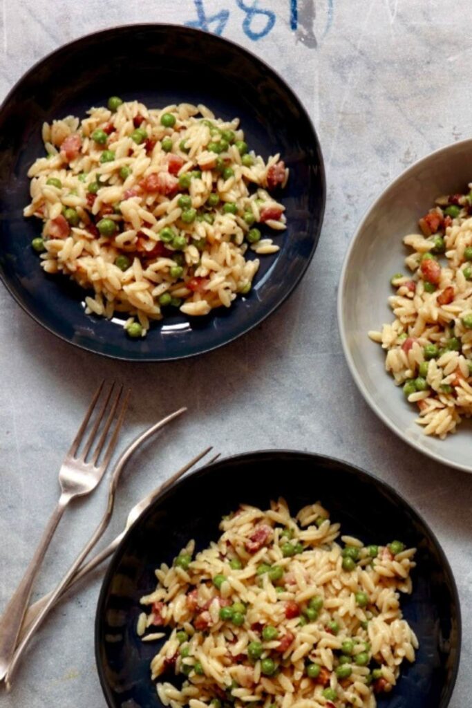 Nigella Pancetta And Peas Orzo 