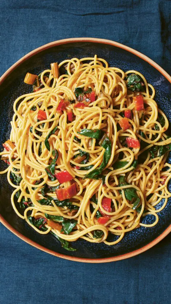 Spaghetti With Chard, Chilli And Anchovies