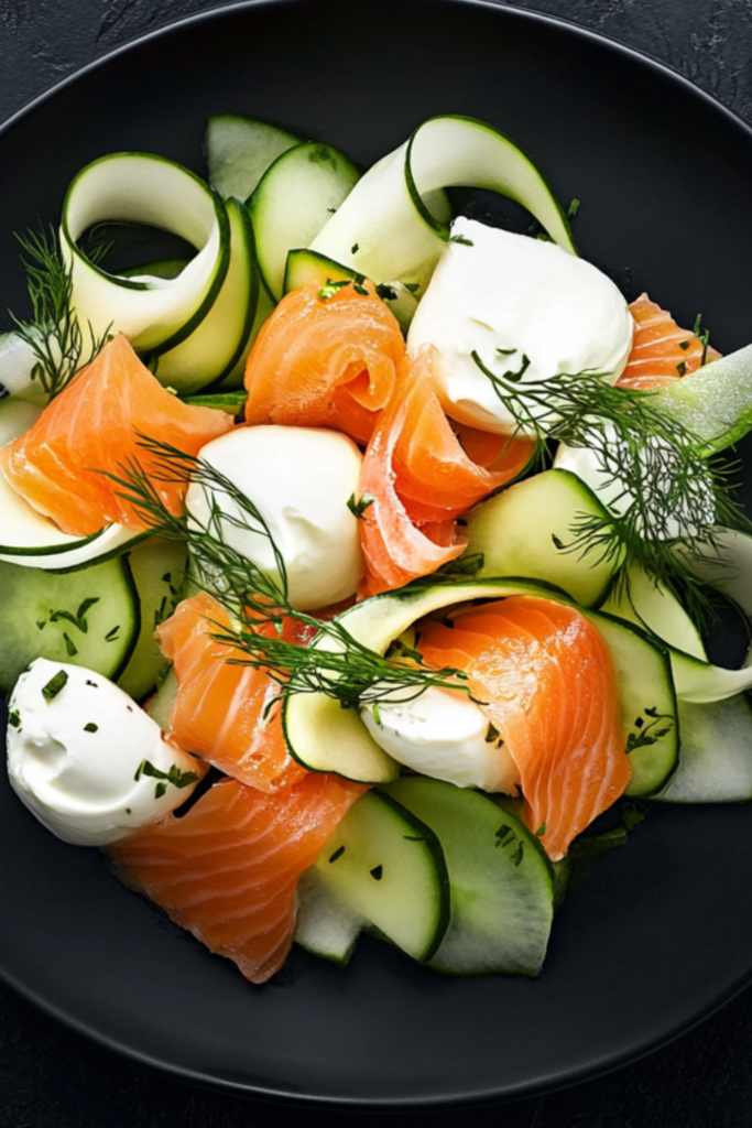 Nigella Smoked Salmon, Green Apple, Cucumber & Galbani Mozzarella Salad