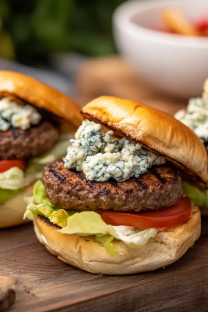  Nigella Spicy Beef, Pork & Fennel Burger With Crumbled Galbani Dolcelatte