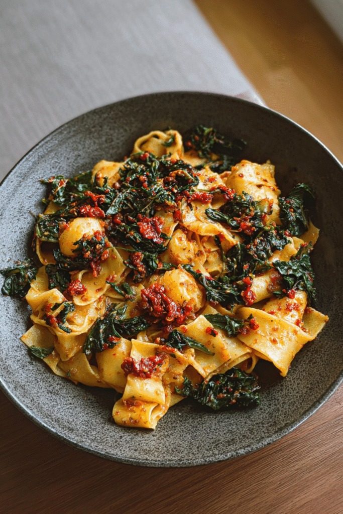 Nigella Pappardelle with Cavolo Nero and ’Nduja