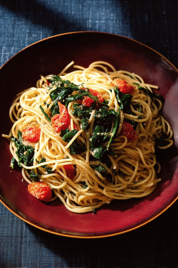 Nigella Spaghetti with Chard, Chilli and Anchovies Recipe