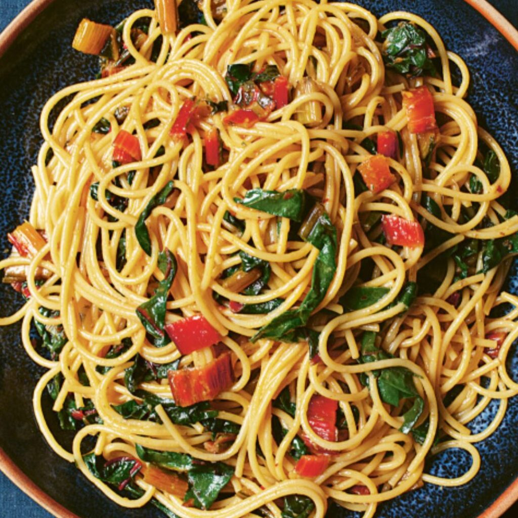 Nigella Spaghetti With Chard, Chilli And Anchovies