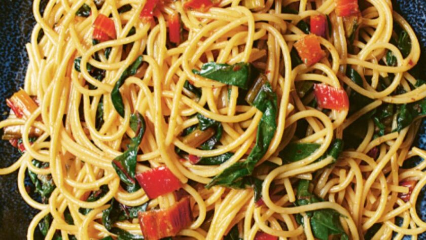 Spaghetti With Chard, Chilli And Anchovies