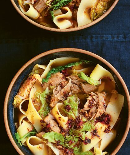 Nigella Wide Noodles with Lamb Shank in Aromatic Broth