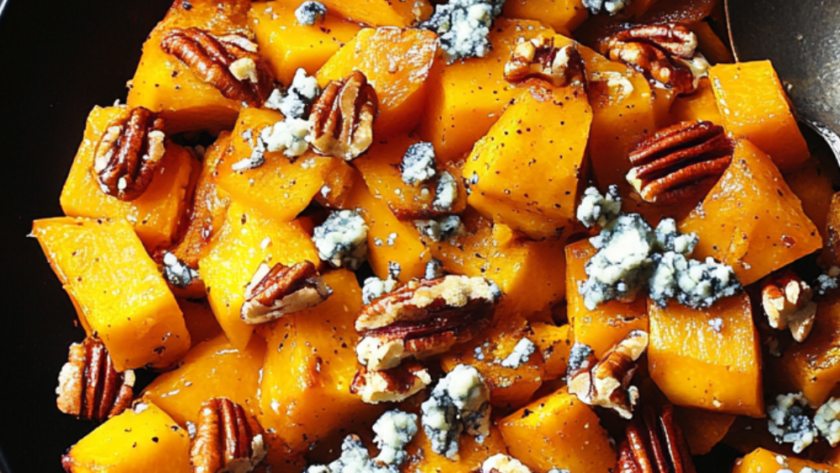 Nigella Butternut Squash With Pecans and Blue Cheese