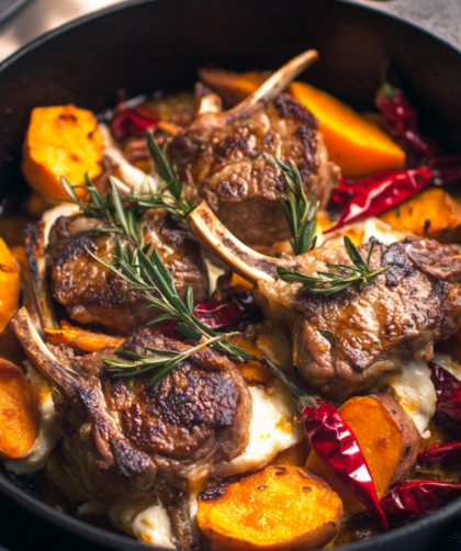 Nigella Lamb Cutlet, Sweet Potato & Galbani Mozzarella Tray Bake