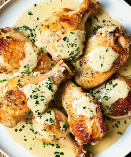 Nigella Chicken with Garlic Cream Sauce