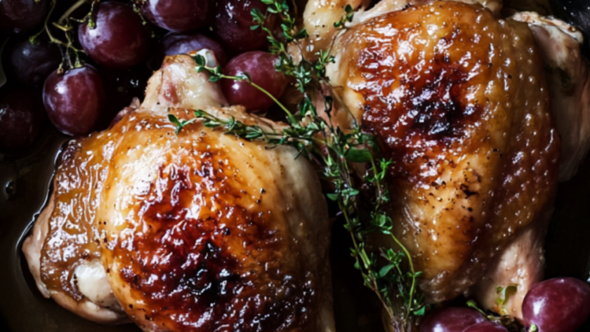 Nigella Chicken with Red Grapes and Marsala