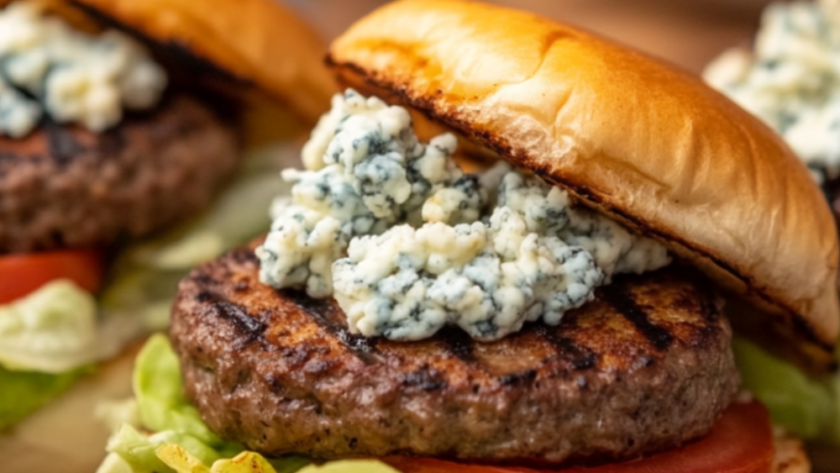  Nigella Spicy Beef, Pork & Fennel Burger With Crumbled Galbani Dolcelatte