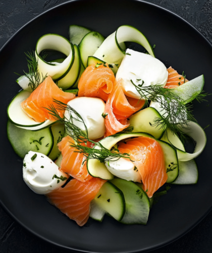 Nigella Smoked Salmon, Green Apple, Cucumber & Galbani Mozzarella Salad