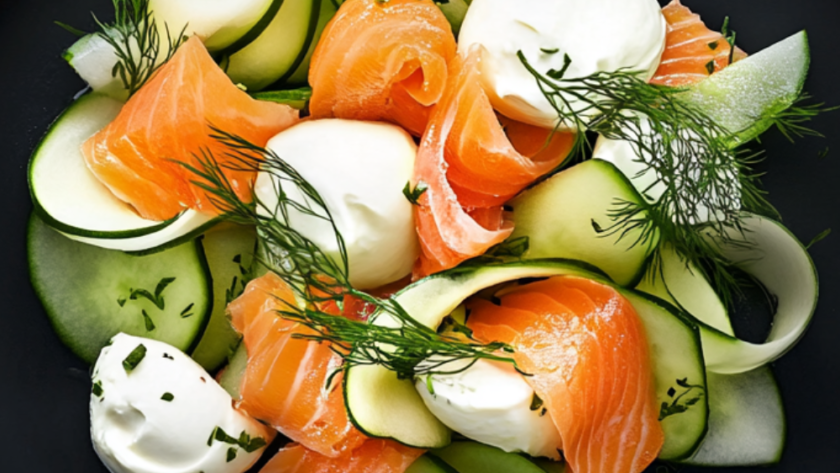 Nigella Smoked Salmon, Green Apple, Cucumber & Galbani Mozzarella Salad