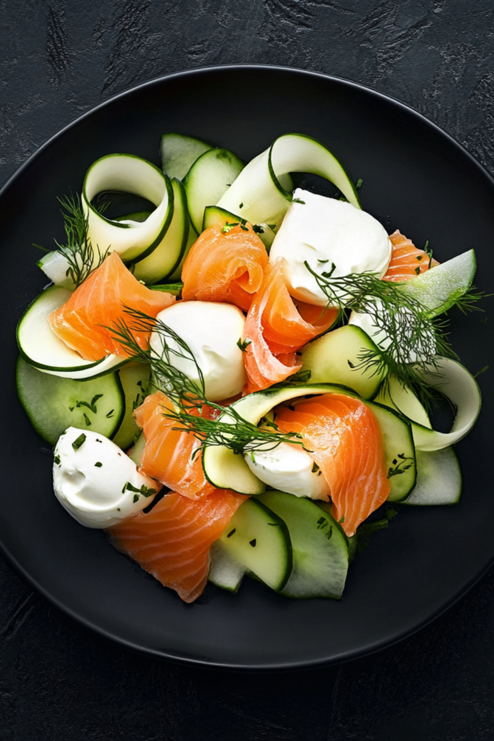 Nigella Smoked Salmon, Green Apple, Cucumber & Galbani Mozzarella Salad