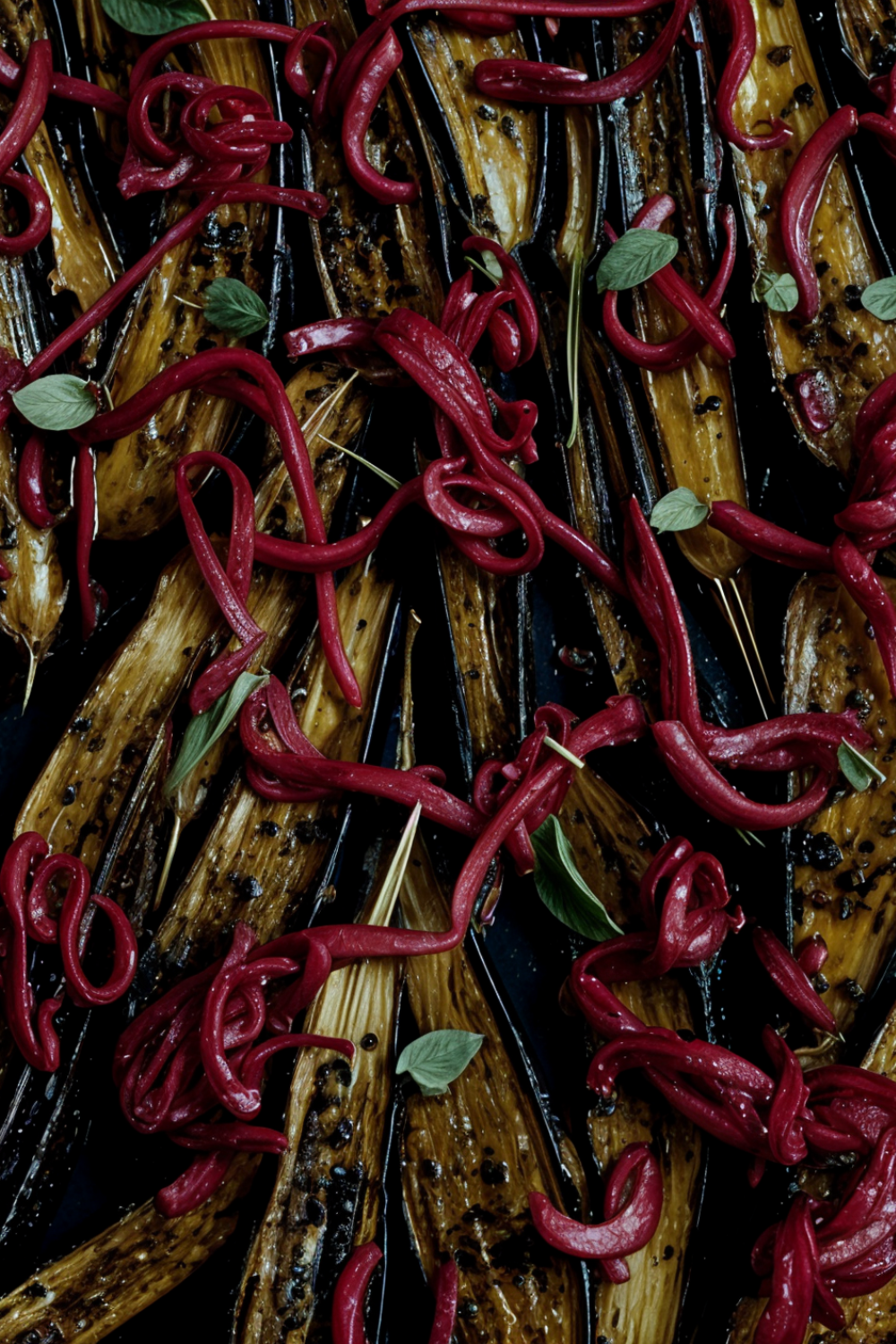 Baby Aubergines With Oregano & Red Onion