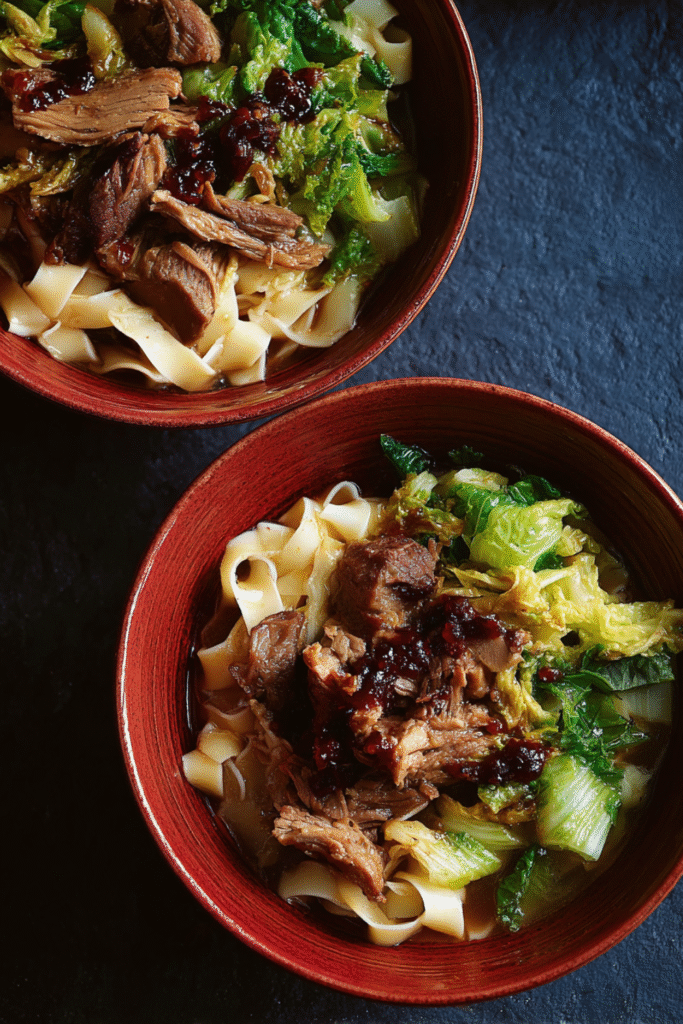 Nigella Wide Noodles with Lamb Shank in Aromatic Broth Recipe
