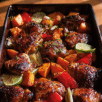 Nigella One-Pan Chicken with Apricot Harissa and Sweet Potatoes