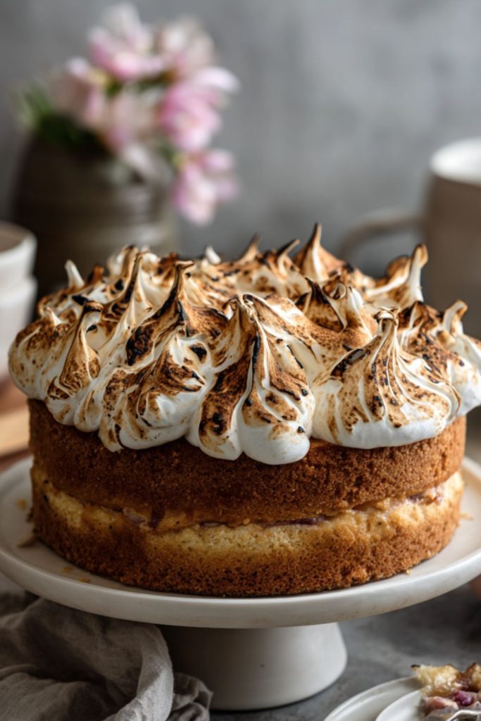 Nigella Toasted Marshmallow and Rhubarb Cake Recipe