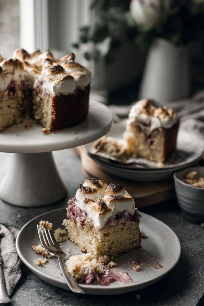 Nigella Toasted Marshmallow and Rhubarb Cake Recipe