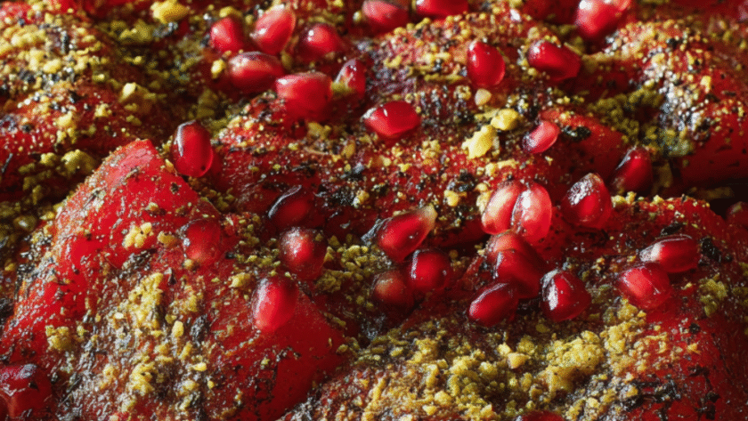 Nigella Roast Red Peppers with Pomegranate Molasses and Dukkah