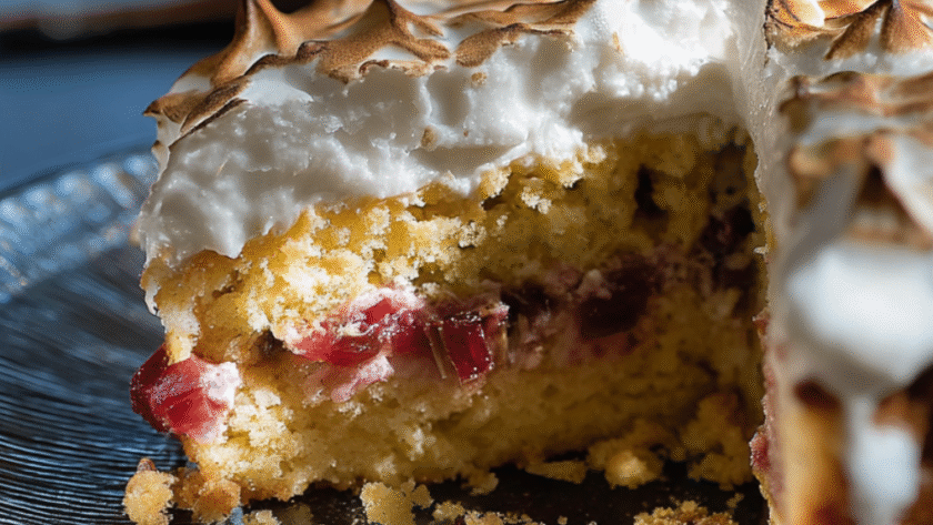 Nigella Toasted Marshmallow and Rhubarb Cake Recipe