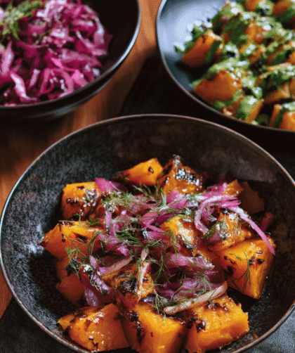 Nigella Butternut with Beetroot, Chilli and Ginger Sauce